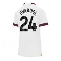 Fotballdrakt Dame Manchester City Josko Gvardiol #24 Bortedrakt 2023-24 Kortermet